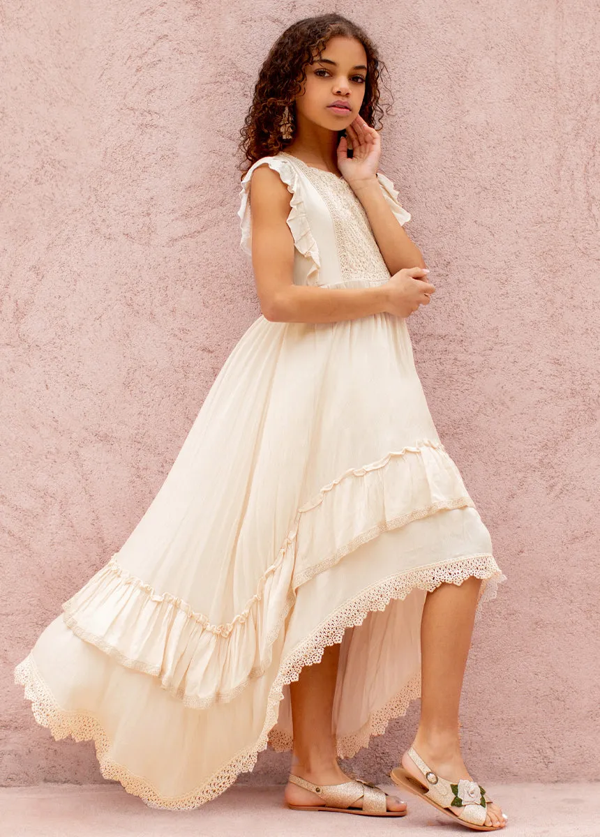 Cassia Dress in Ecru