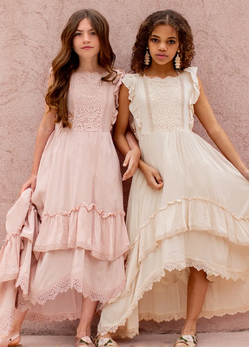 Cassia Dress in Ecru