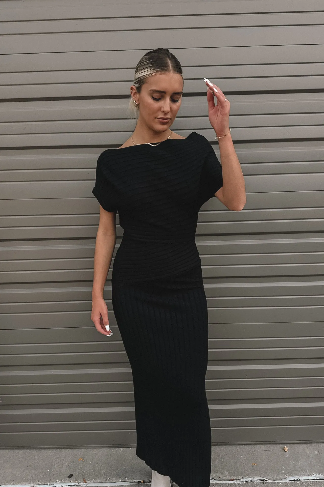 Chicago Knit Maxi Dress Black