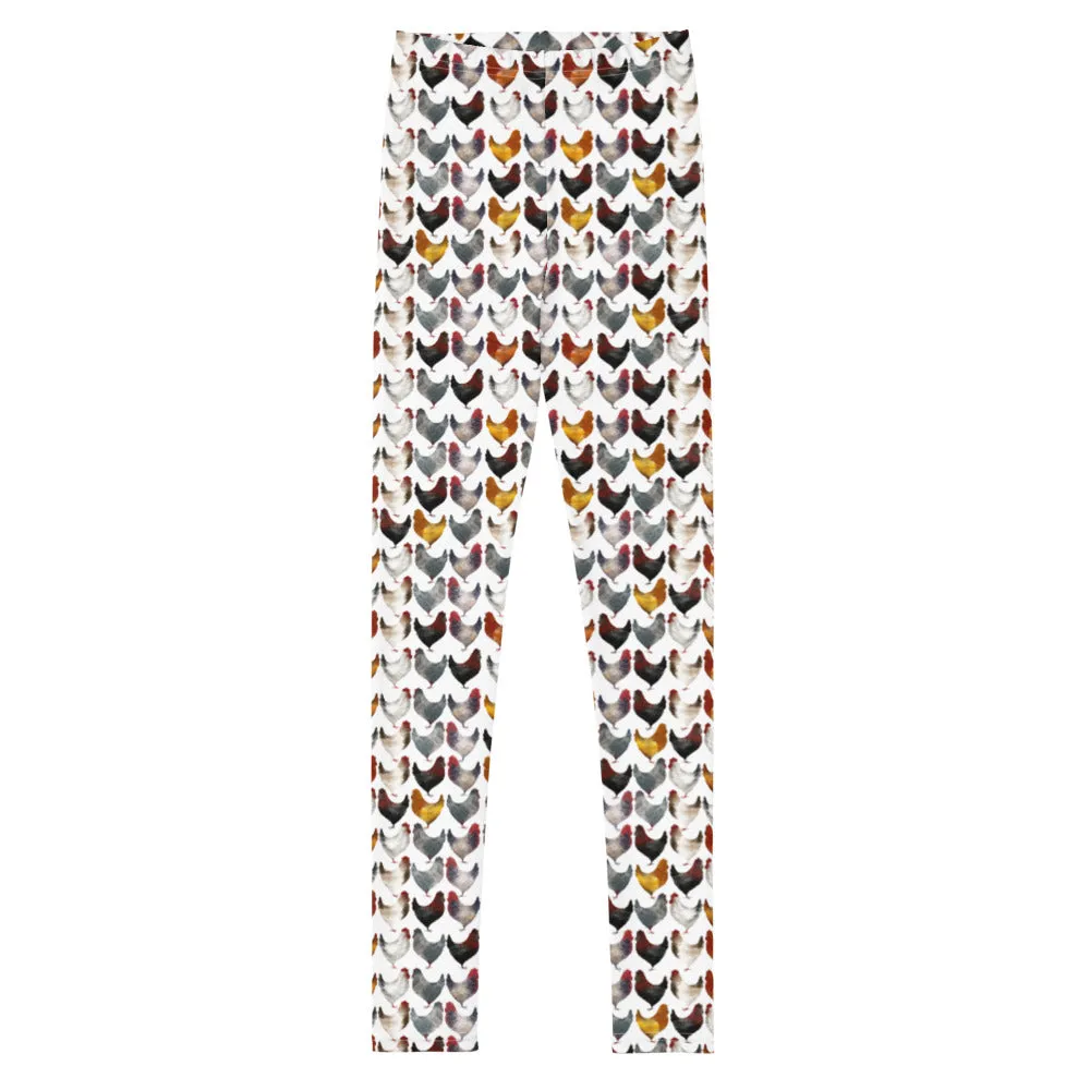 Chicken Print Youth Leggings