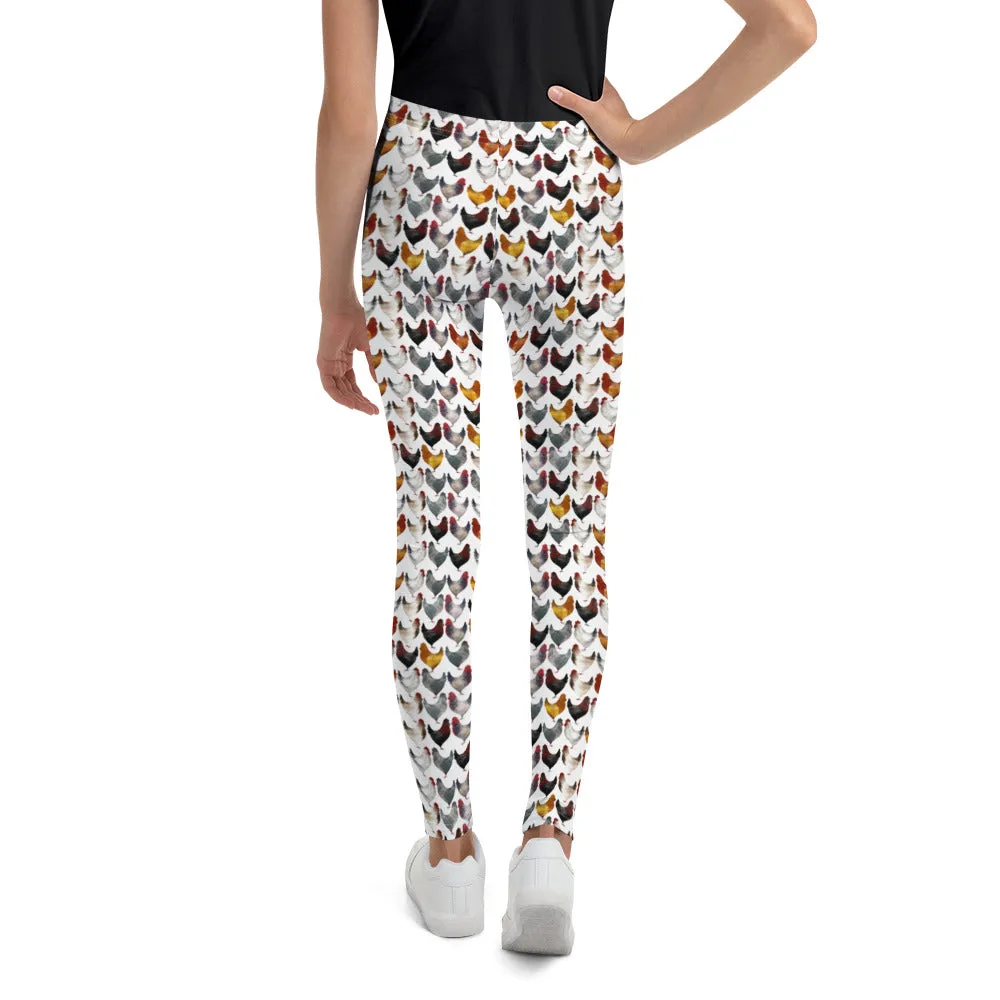 Chicken Print Youth Leggings