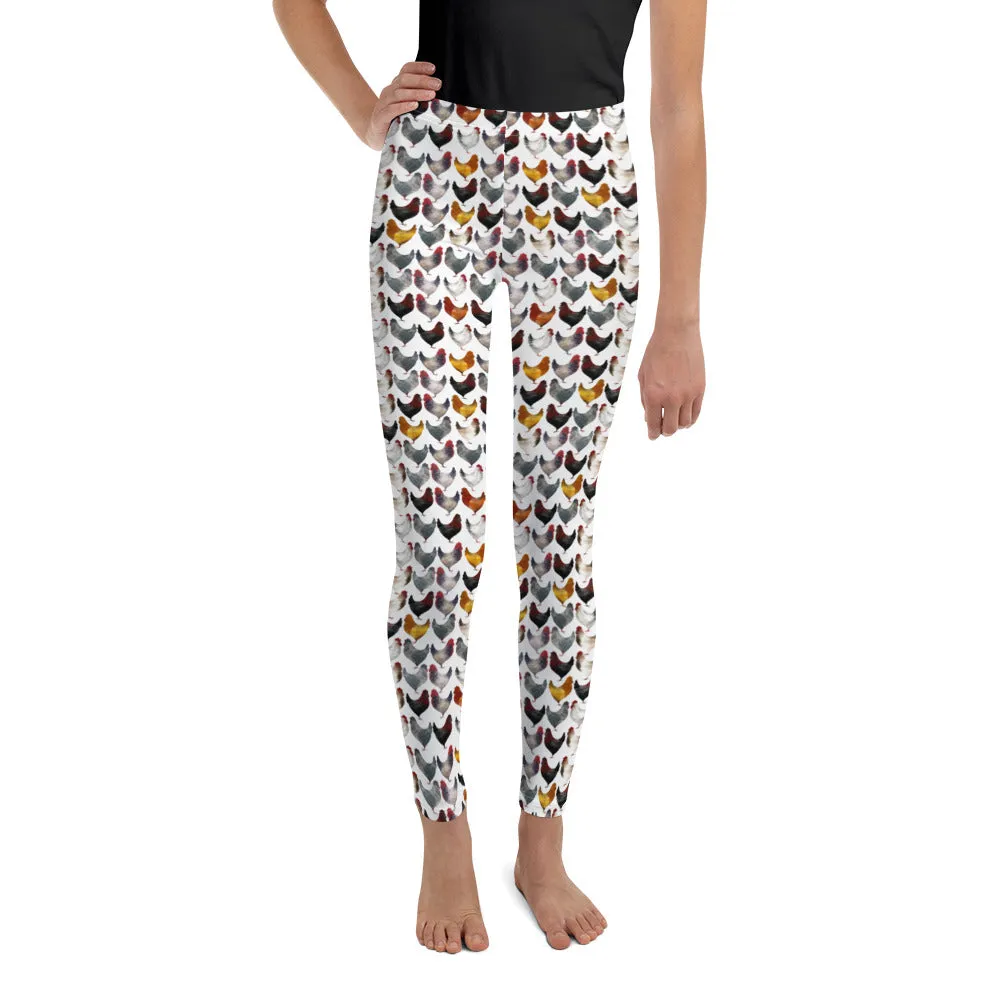 Chicken Print Youth Leggings