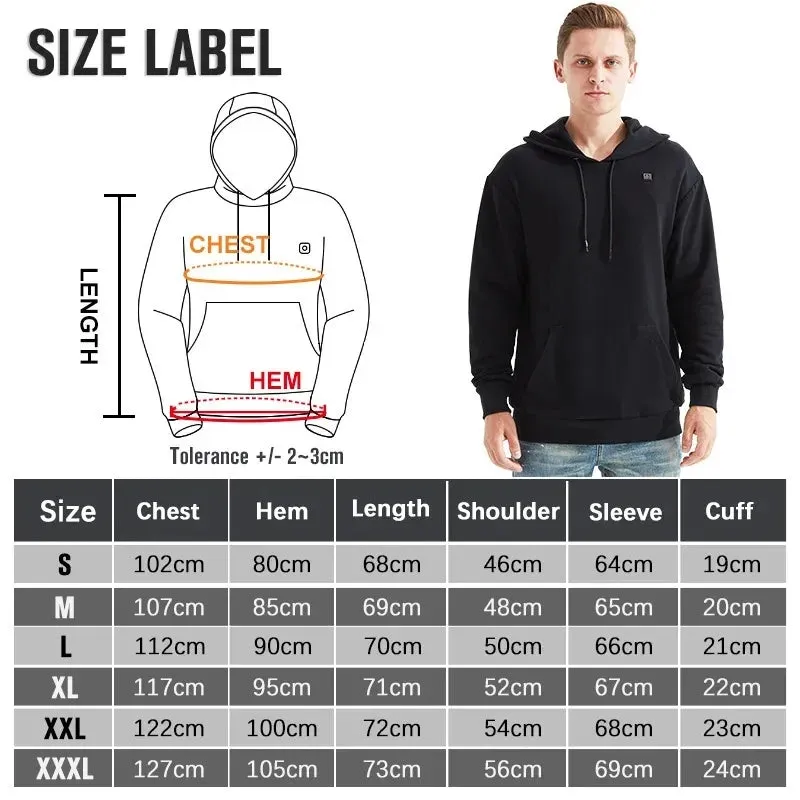 Christianart Heated Hoodie Unisex, Gerbing 7V Battery Heated Hoodie Unisex – Electric Heat Sweatshirt, Heating Jacket for Motorcycle, Hunting, Camping.