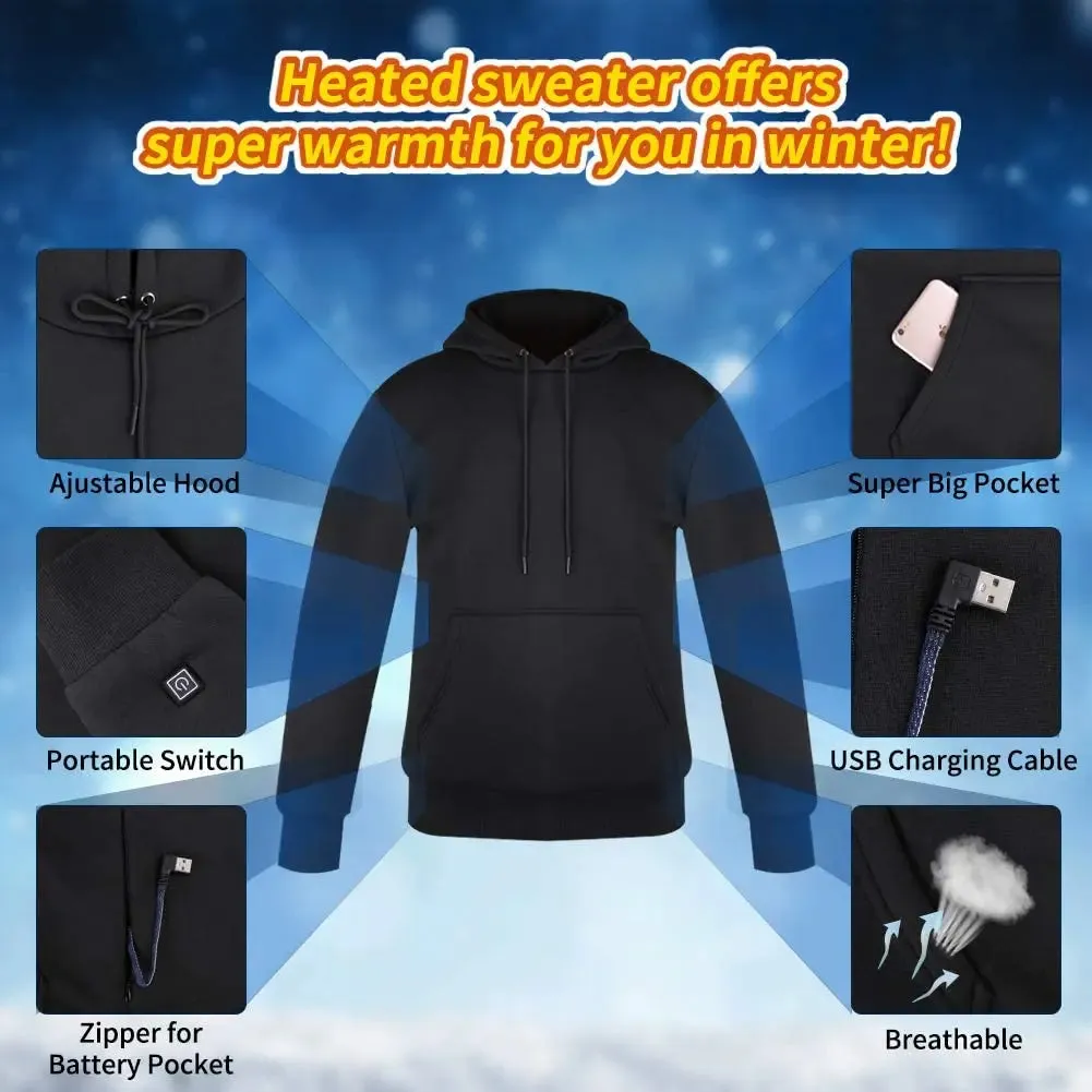 Christianart Heated Hoodie Unisex, Gerbing 7V Battery Heated Hoodie Unisex – Electric Heat Sweatshirt, Heating Jacket for Motorcycle, Hunting, Camping.
