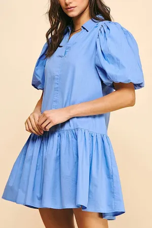 Collared Tiered Mini Dress