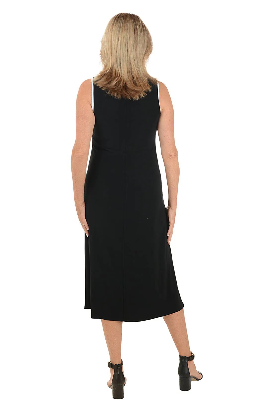 Contrast Piping Sleeveless Maxi Dress