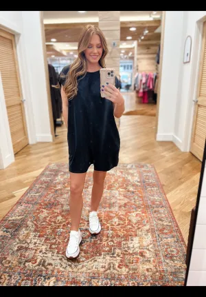 Cozy and Cute Black Romper
