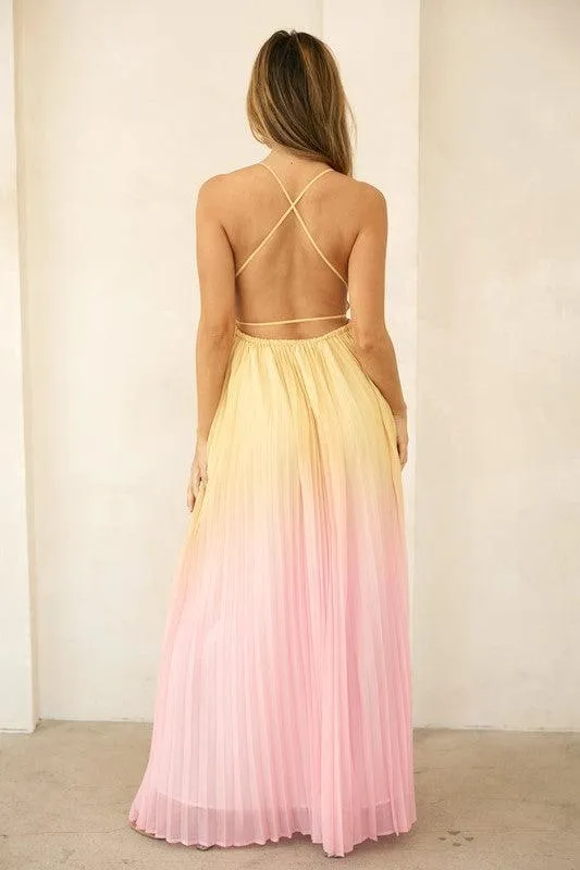 CRISS CROSS BACK FLOWEY MAXI DRESS