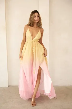 CRISS CROSS BACK FLOWEY MAXI DRESS