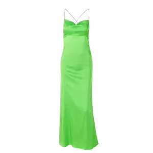 Cross Back Satin Maxi Dress