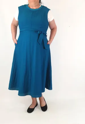 David Lawrence beautiful teal blue sleeveless dress size 16