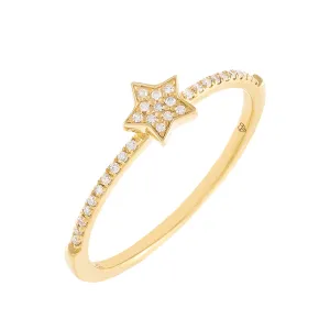 Diamond Mini Star Ring 14K