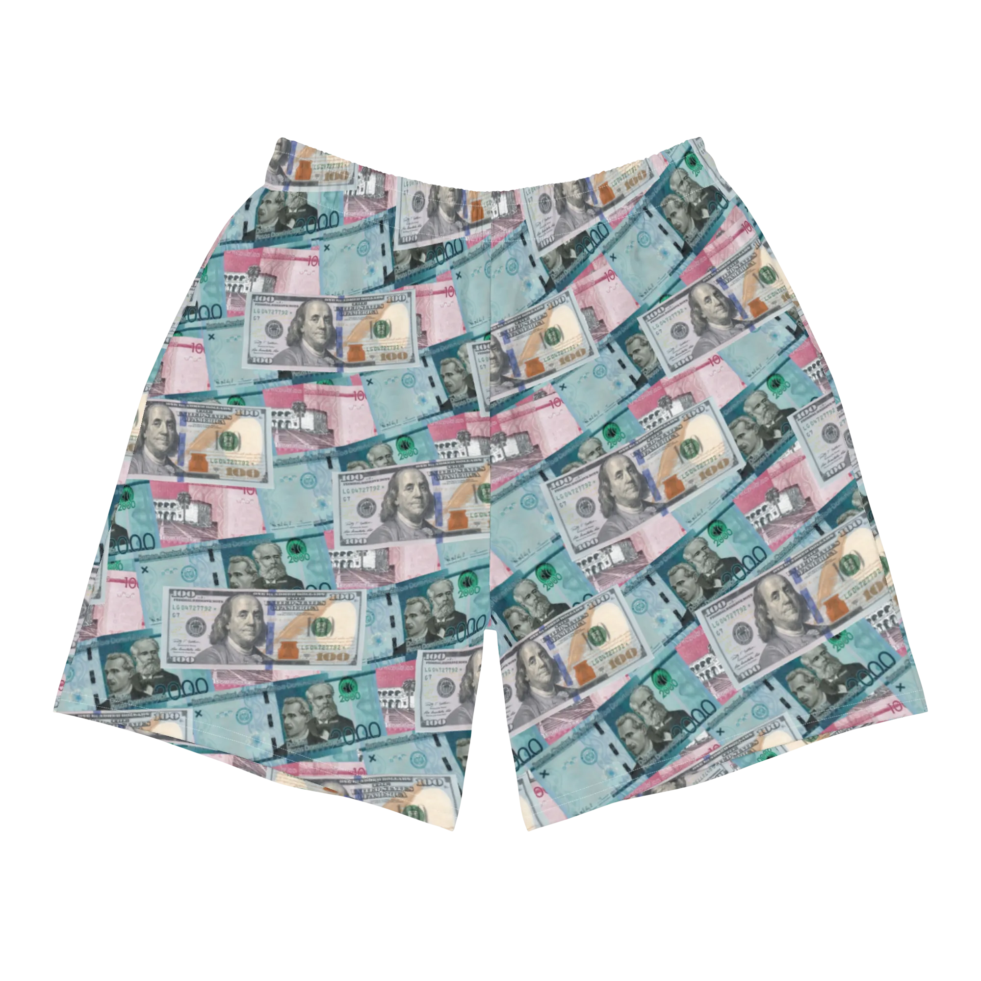Dominican Pesos y Dolares Men's Athletic Long Shorts Swimsuit