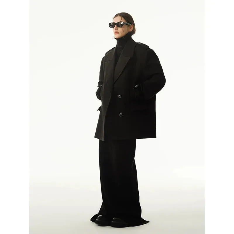 Double-Breasted Woolen Coat