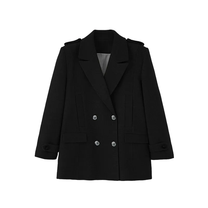Double-Breasted Woolen Coat
