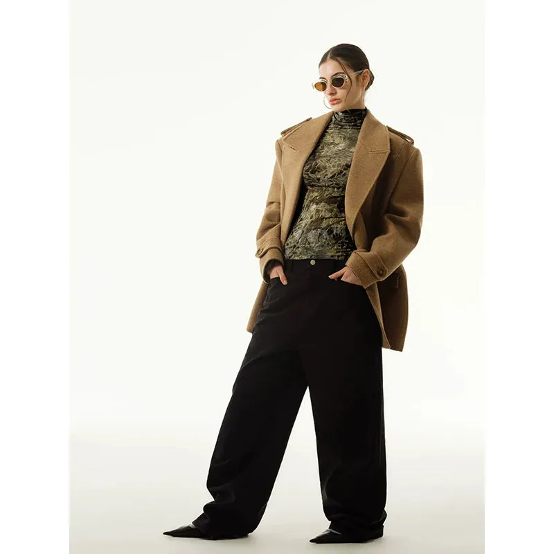 Double-Breasted Woolen Coat