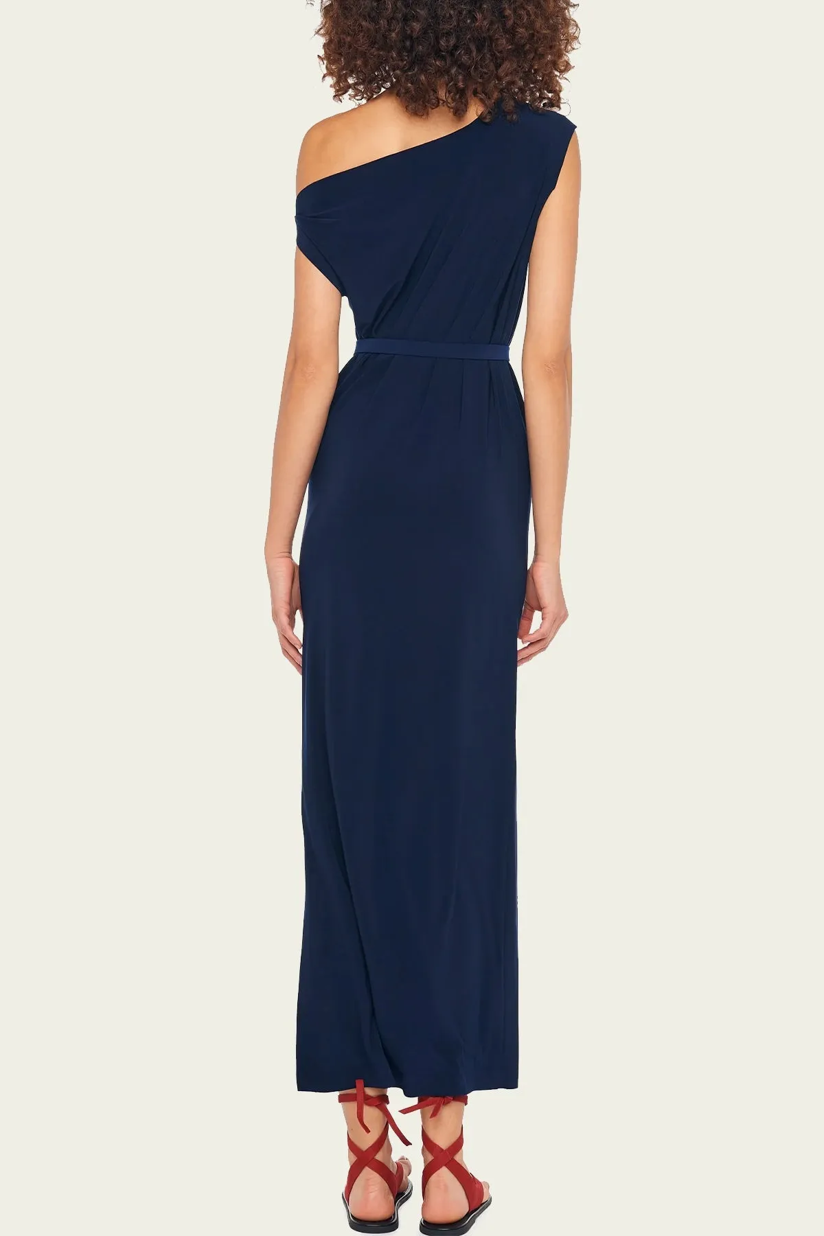 Drop Shoulder Gown in True Navy