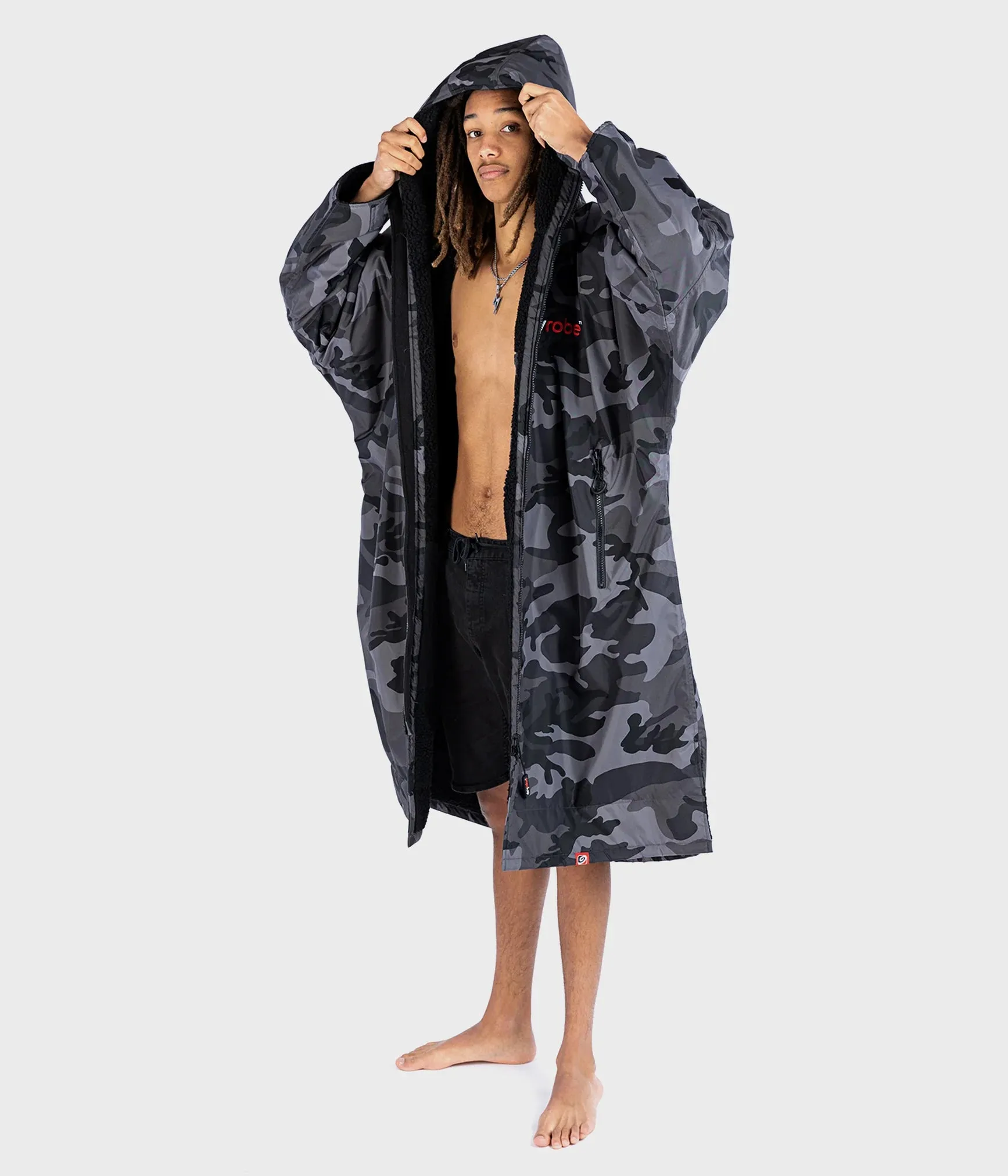 Dryrobe Advance Long Sleeve Change Coat - Black Camo & Black