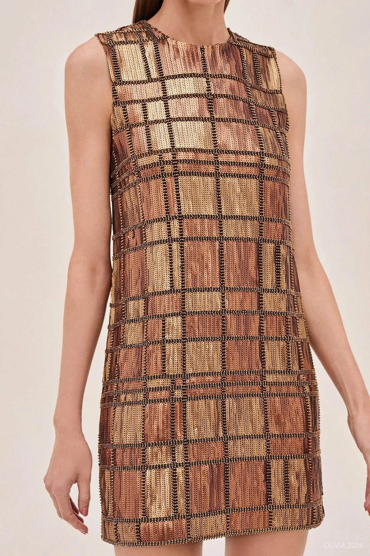 Emani Short Dress in Bronze