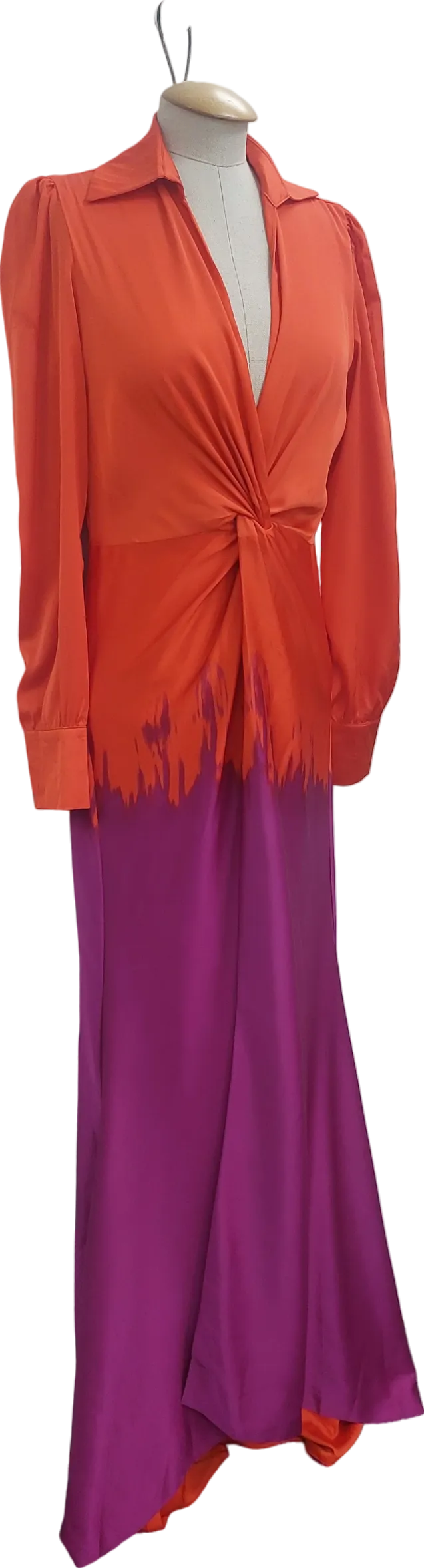 Fashion Nova Orange Melissa Ombre Maxi Dress UK XS