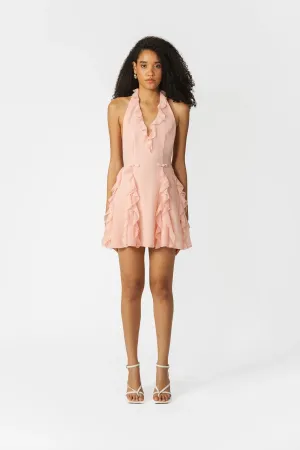 Fefe Ruffled Mini Dress in Baby Pink