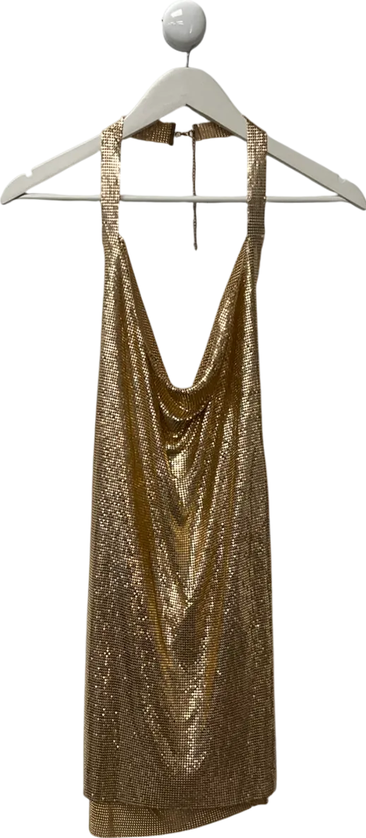 Feme Luxe Metallic Chainmail Mini Dress UK 8