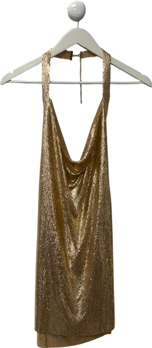 Feme Luxe Metallic Chainmail Mini Dress UK 8