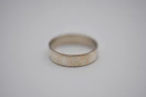 Four Tone Gold Mokume Gane Womens Band