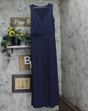 G by Giuliana Womens Knit V-Neck Sleeveless Jumpsuit 1679177f2e3c5f Navy Blue XL