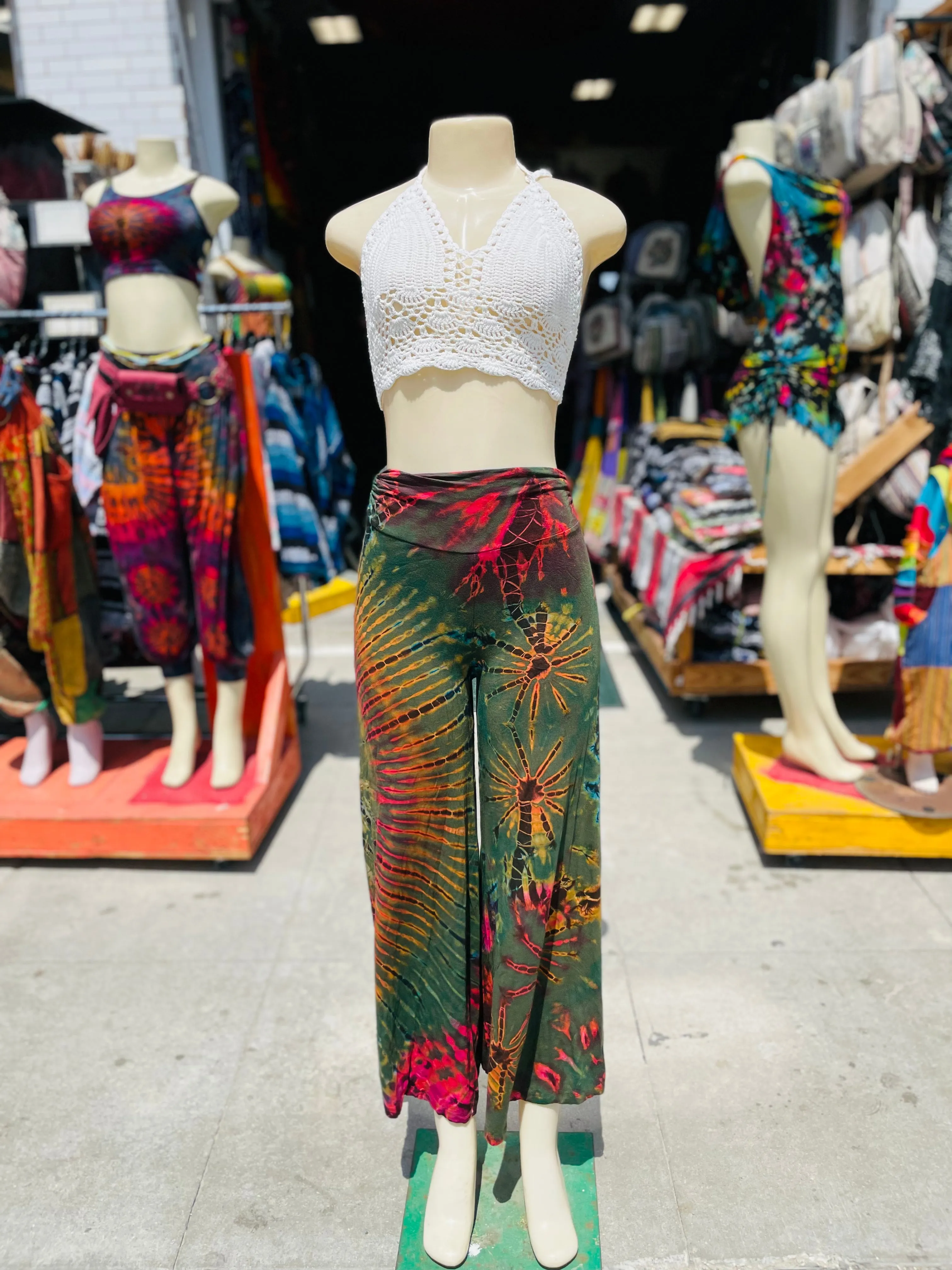 Gabby Gaucho Pants (GREEN Multi-Color)