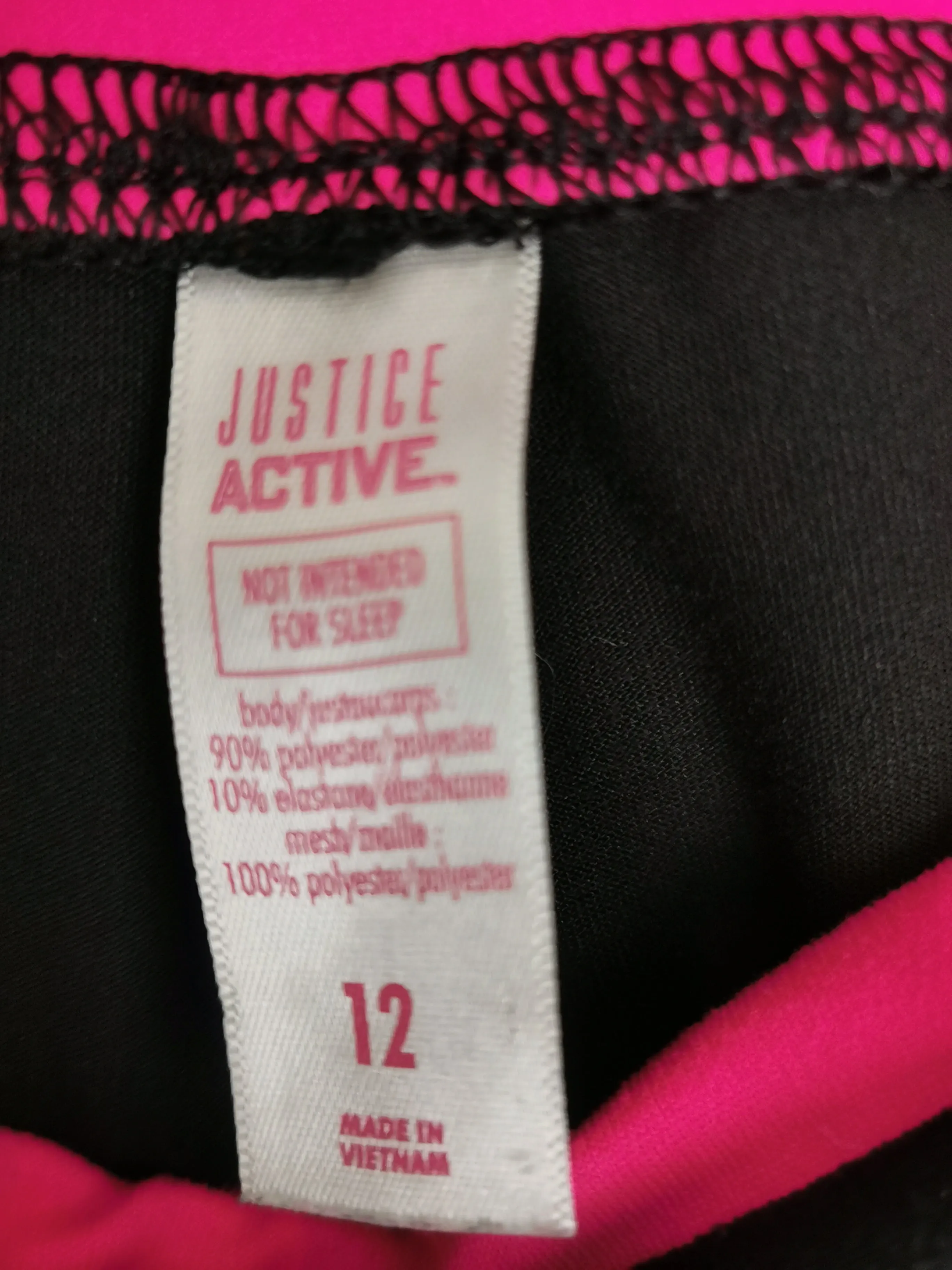 GIRL SIZE 12 YEARS - JUSTICE, Active Pants VGUC B8