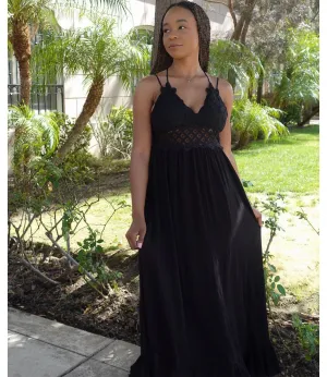Go with the flow maxi dress(Black)