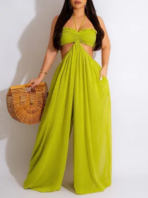 Gorgeousladie Halter Wide-Leg Jumpsuit