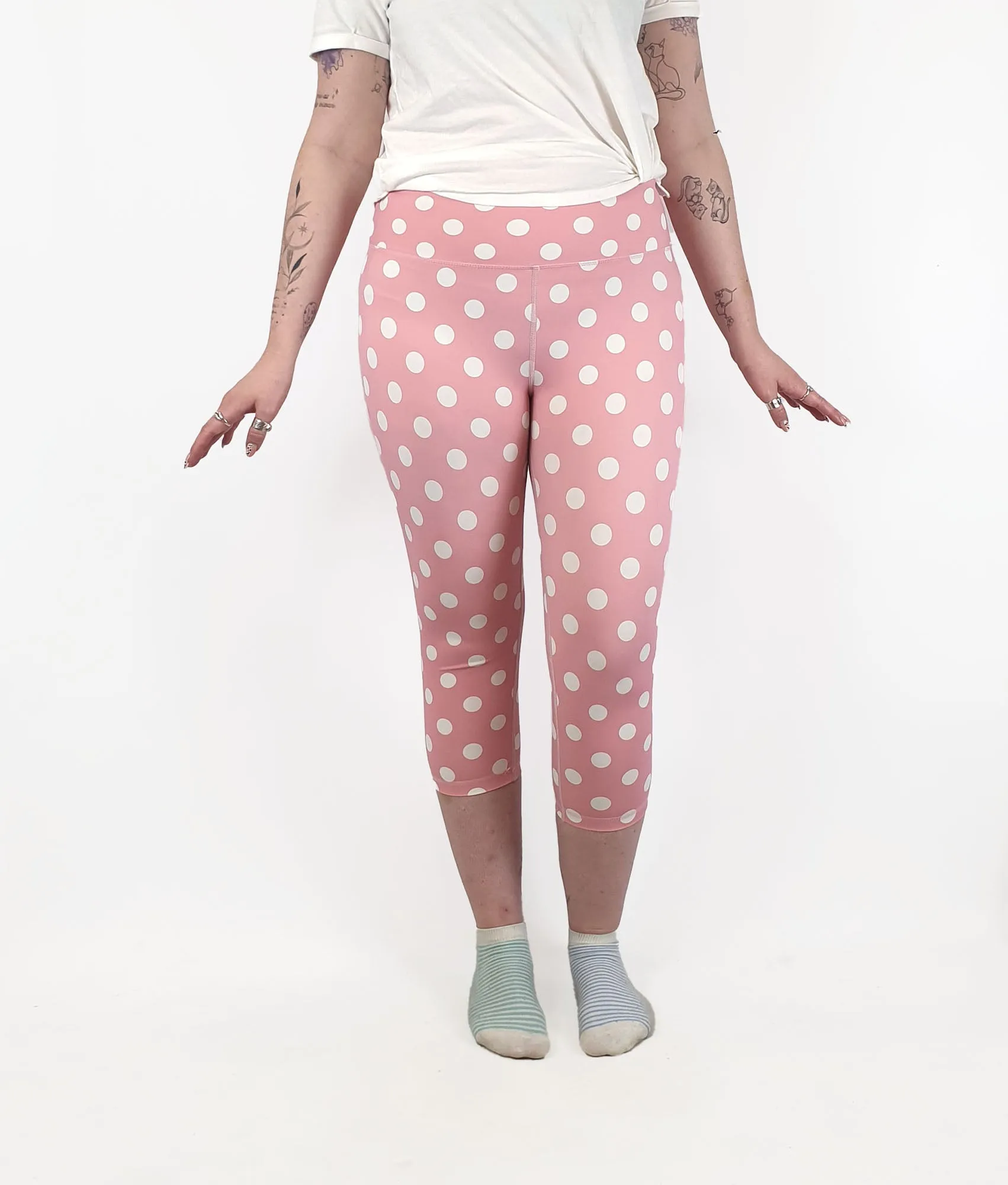 Gorman   Pantone pink polka dot yoga / workout pants size 12