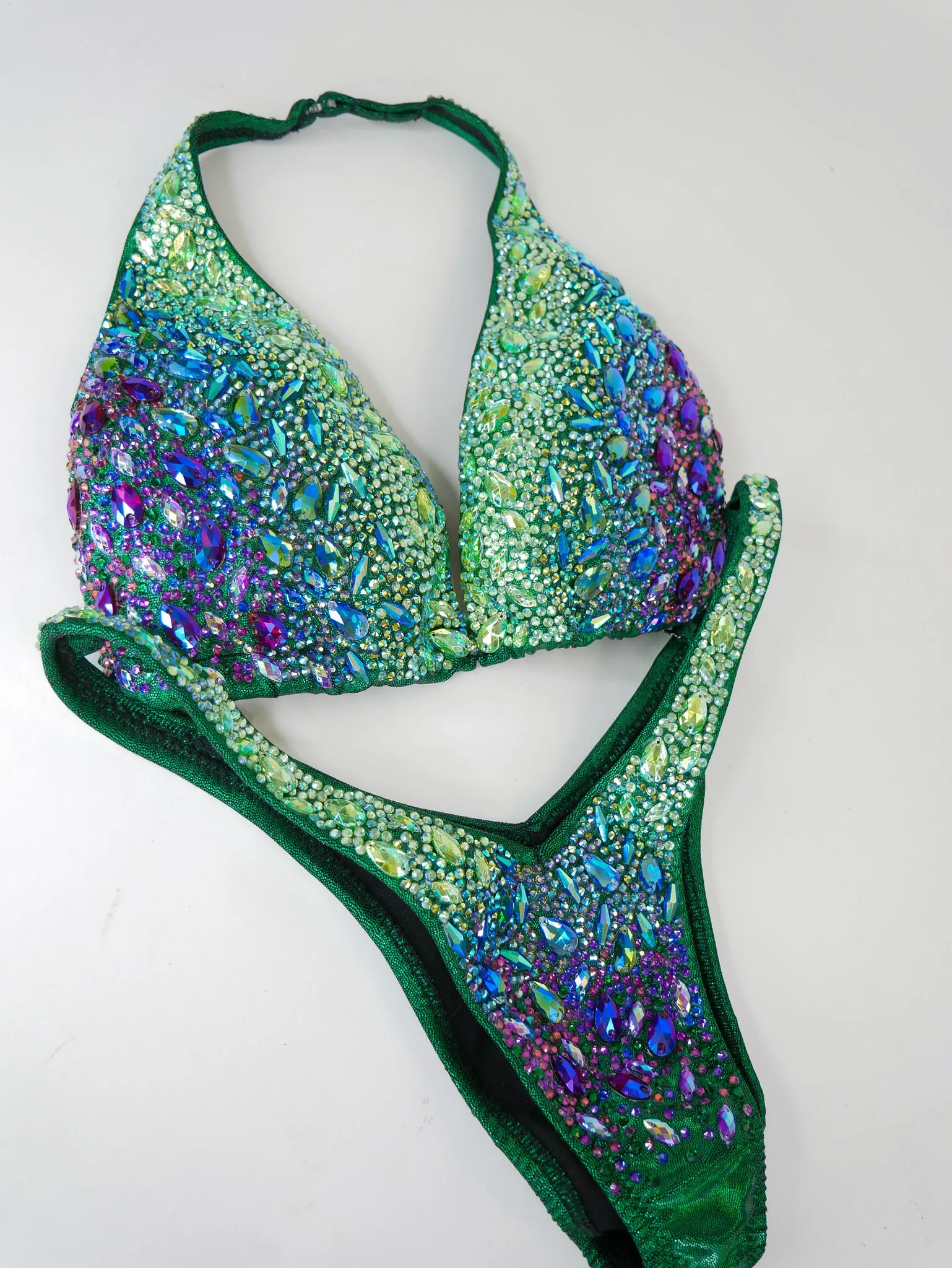 Green/Purple Ombre Figure Competition Suit
