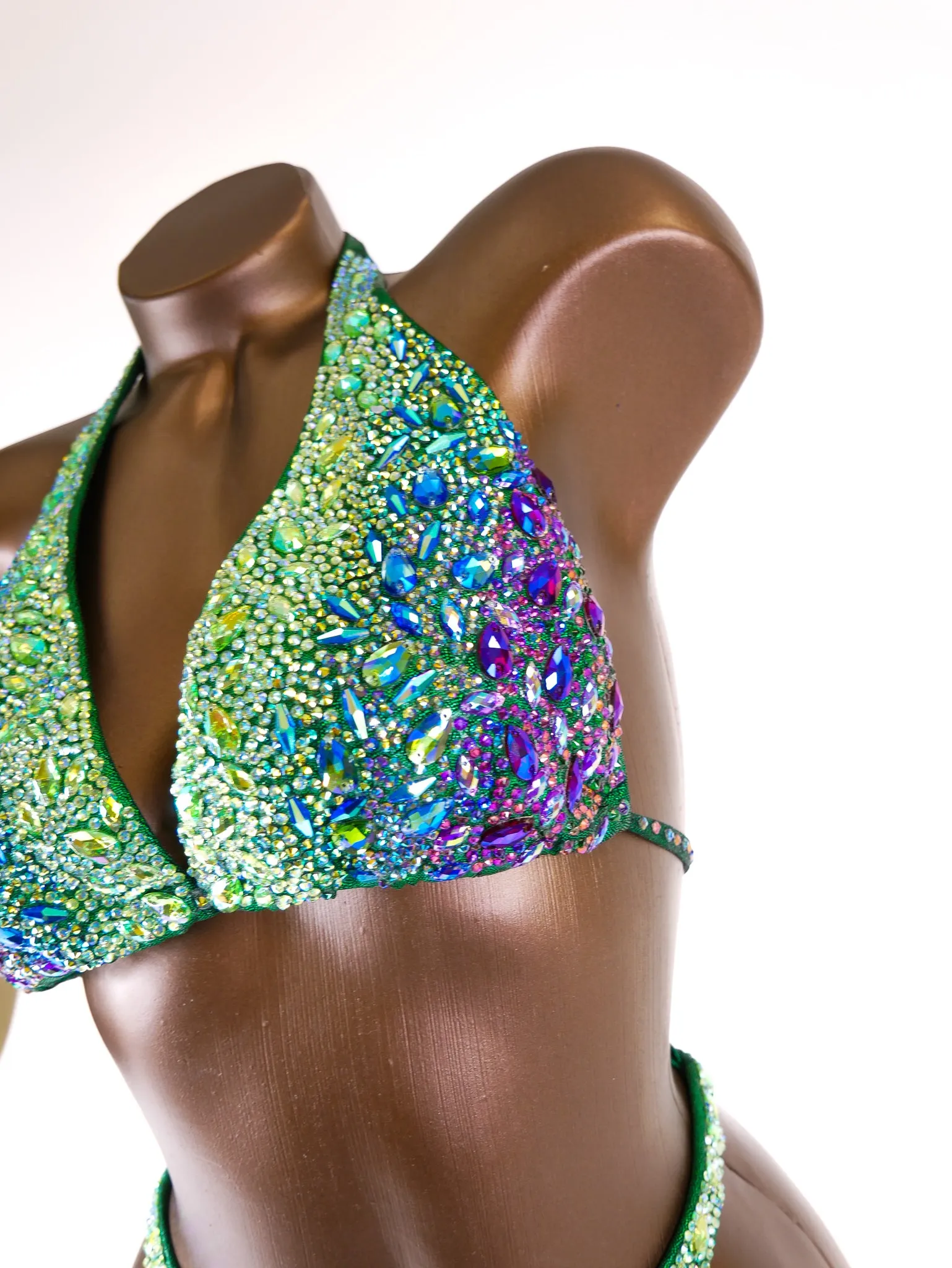 Green/Purple Ombre Figure Competition Suit