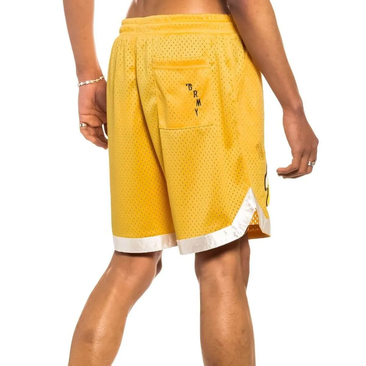 GRMY GRIMEY WEAR JUNGLE PUNCH RUNNING SHORTS YELLOW