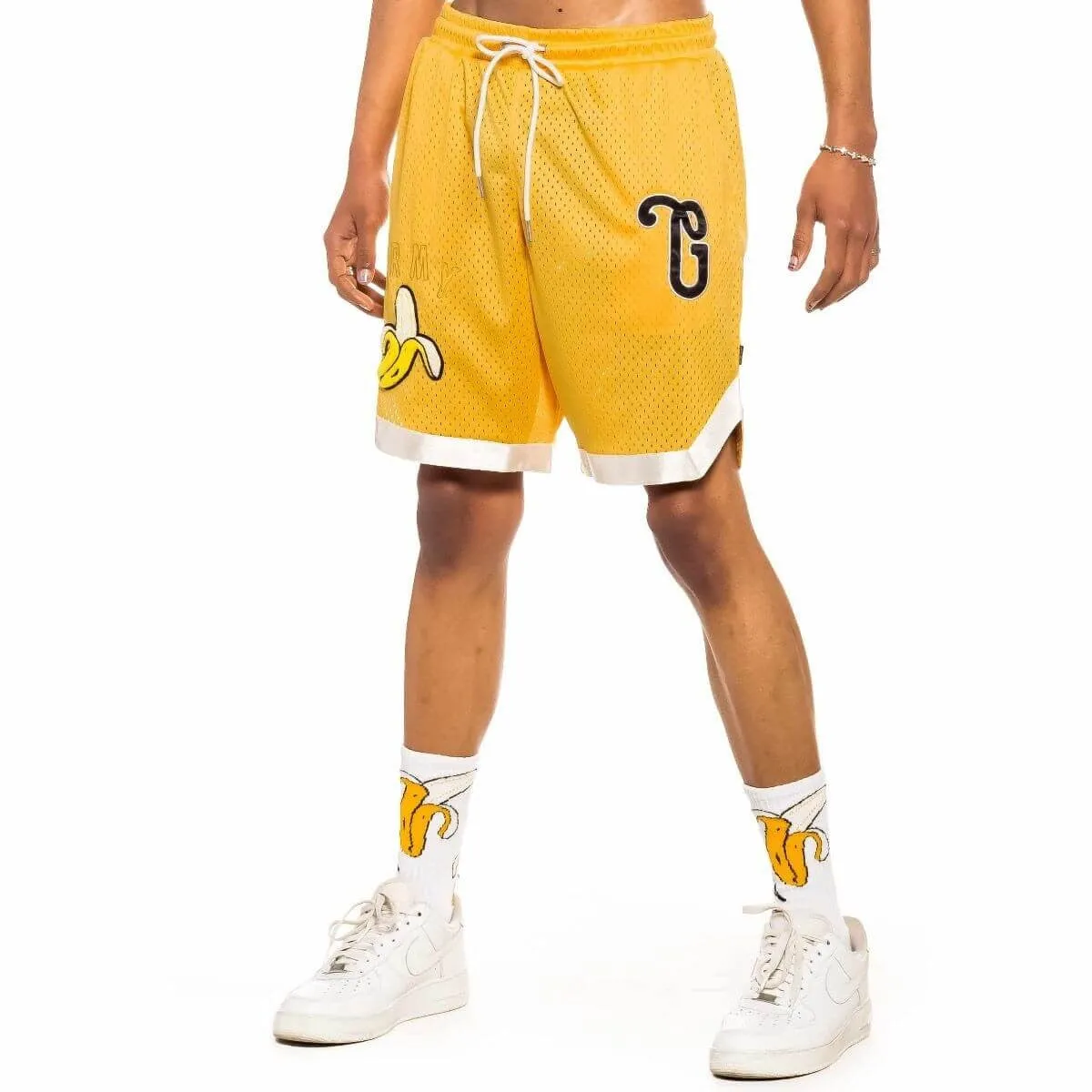 GRMY GRIMEY WEAR JUNGLE PUNCH RUNNING SHORTS YELLOW