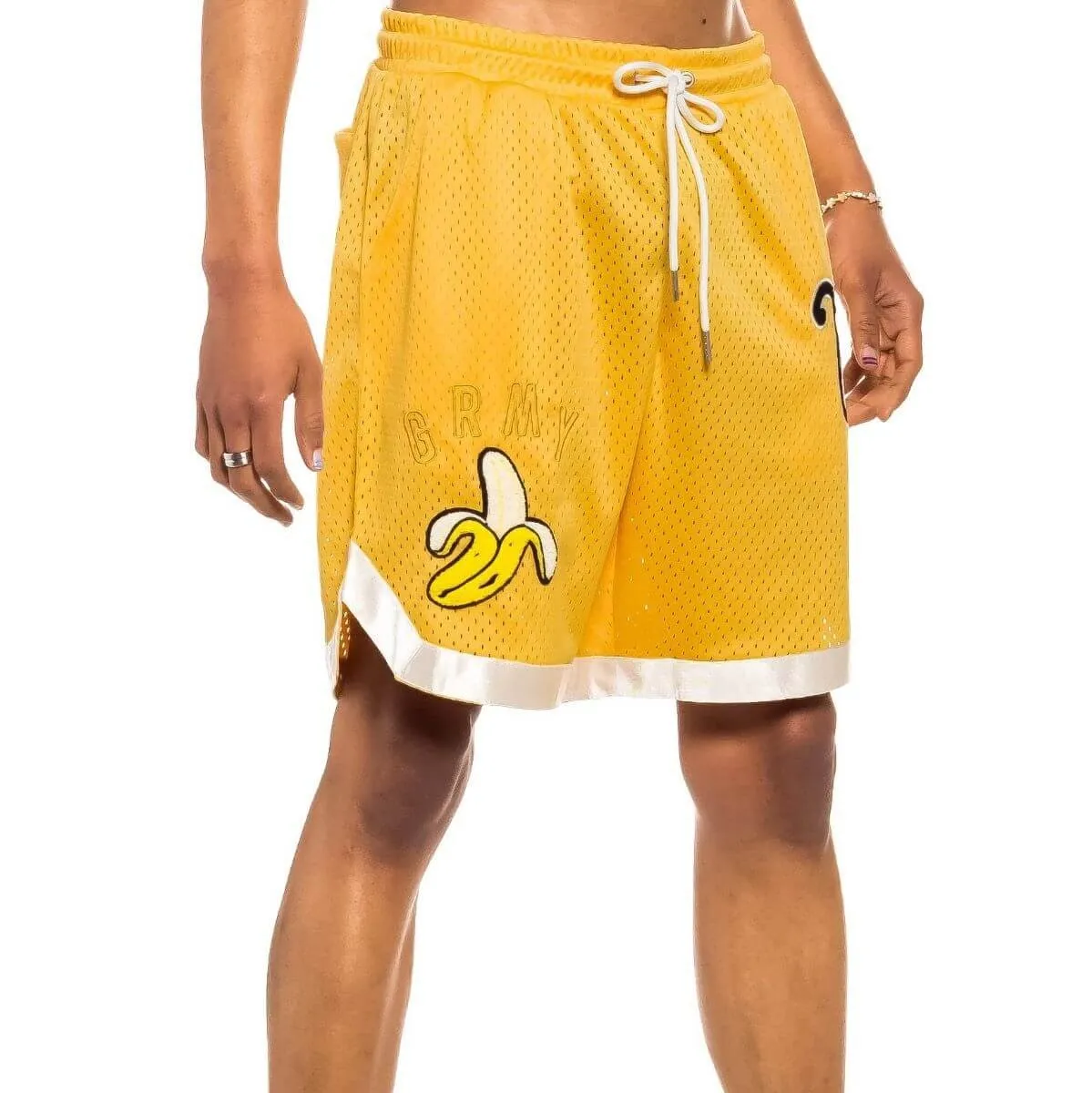 GRMY GRIMEY WEAR JUNGLE PUNCH RUNNING SHORTS YELLOW