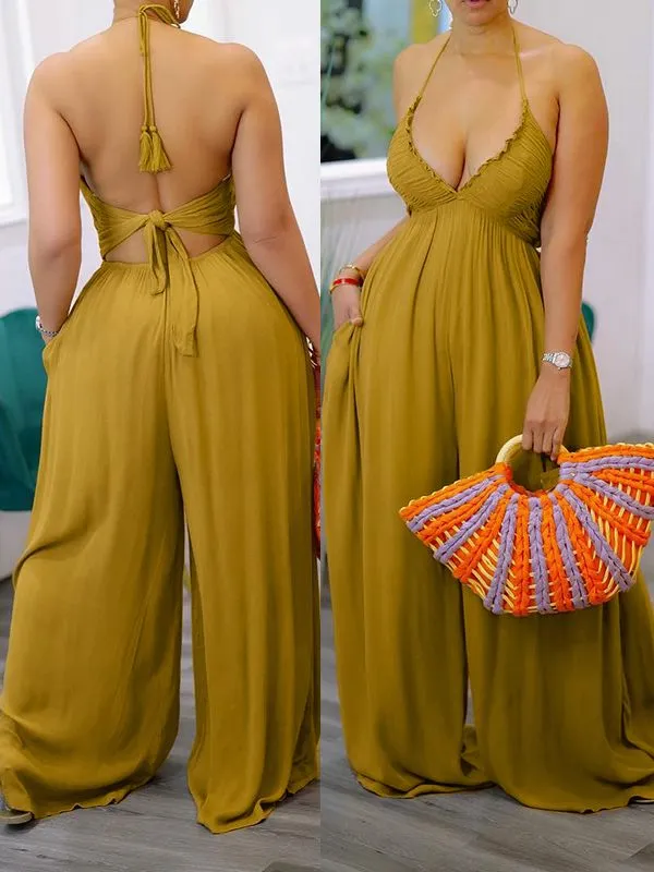 Halter Wide-Leg Jumpsuit