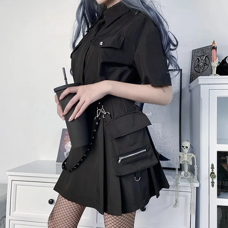 Harajuku Punk Style Semi-High Waist Mini Skirt