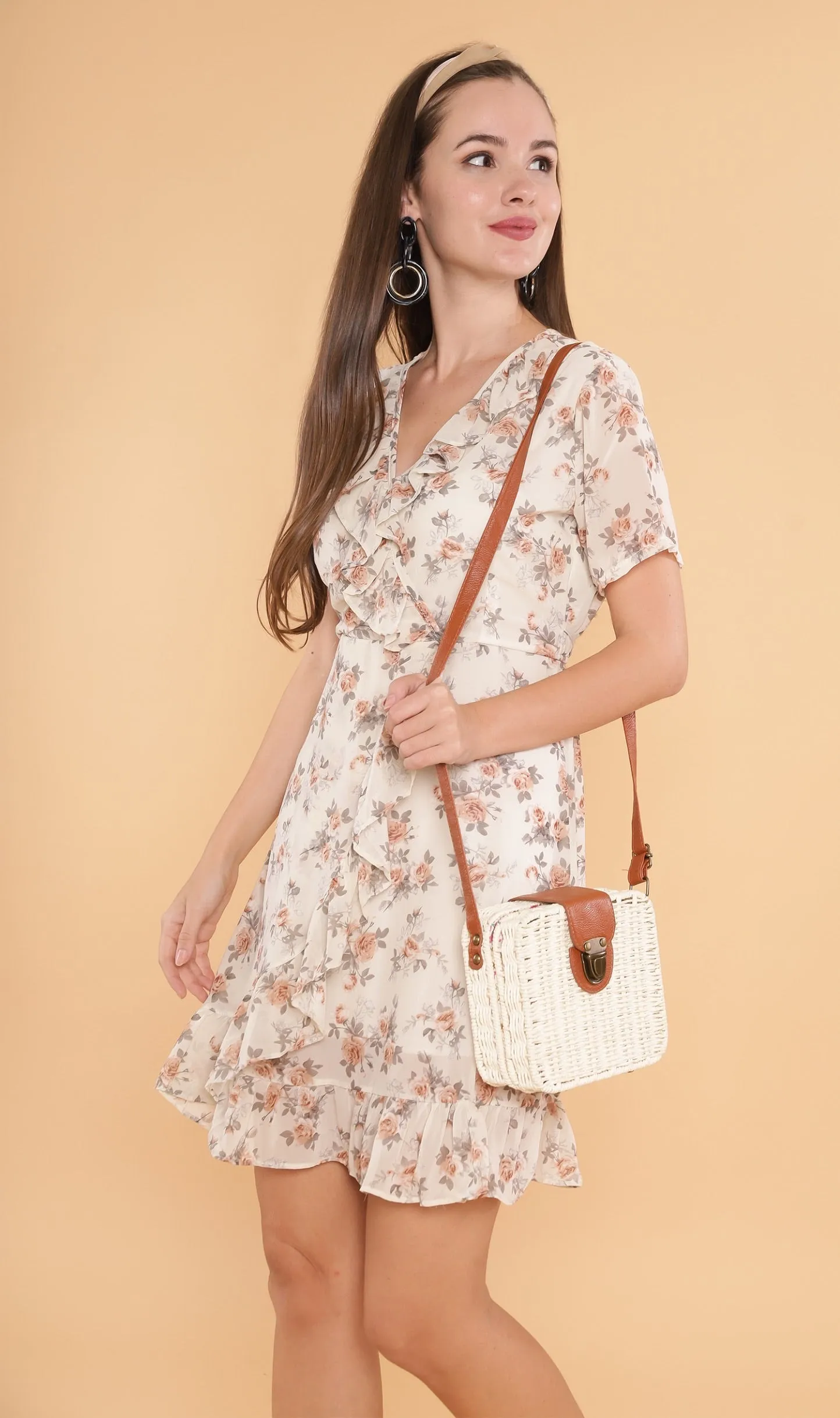 HARLOWE Ruffled Dress (Cream)