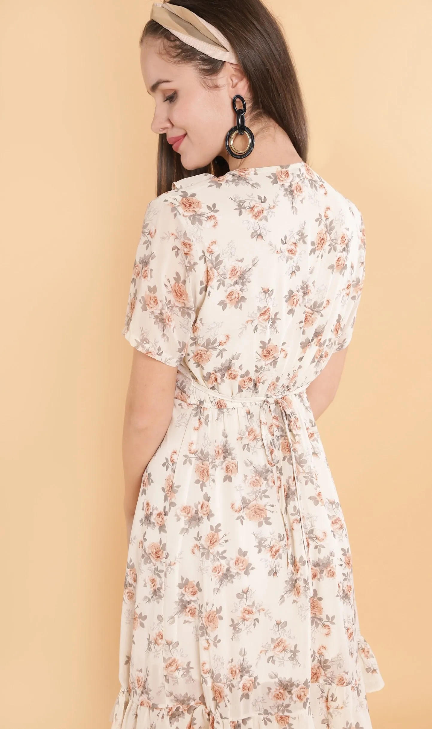 HARLOWE Ruffled Dress (Cream)