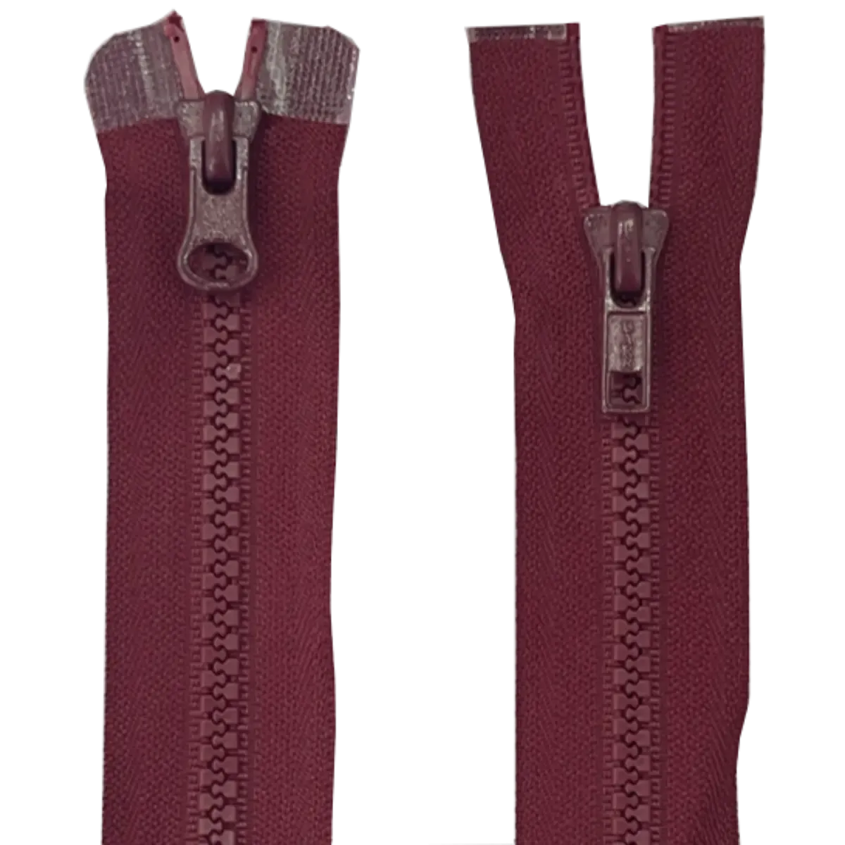 Heavy Duty Moulded Plastic Chunky 2 Way Zip 20" (51cm)