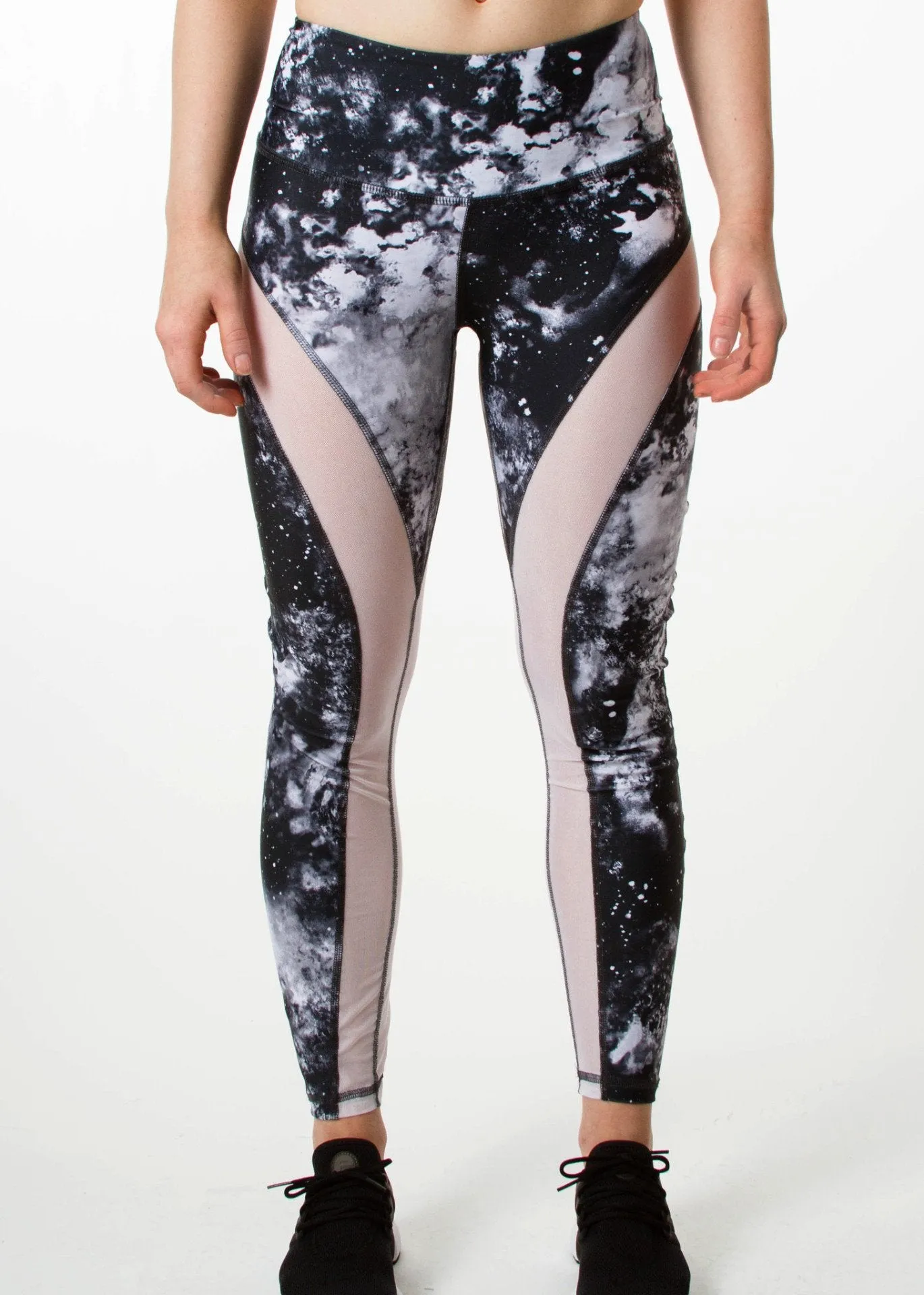 High Waist Mesh Legging - Marble : Yashel Athletics
