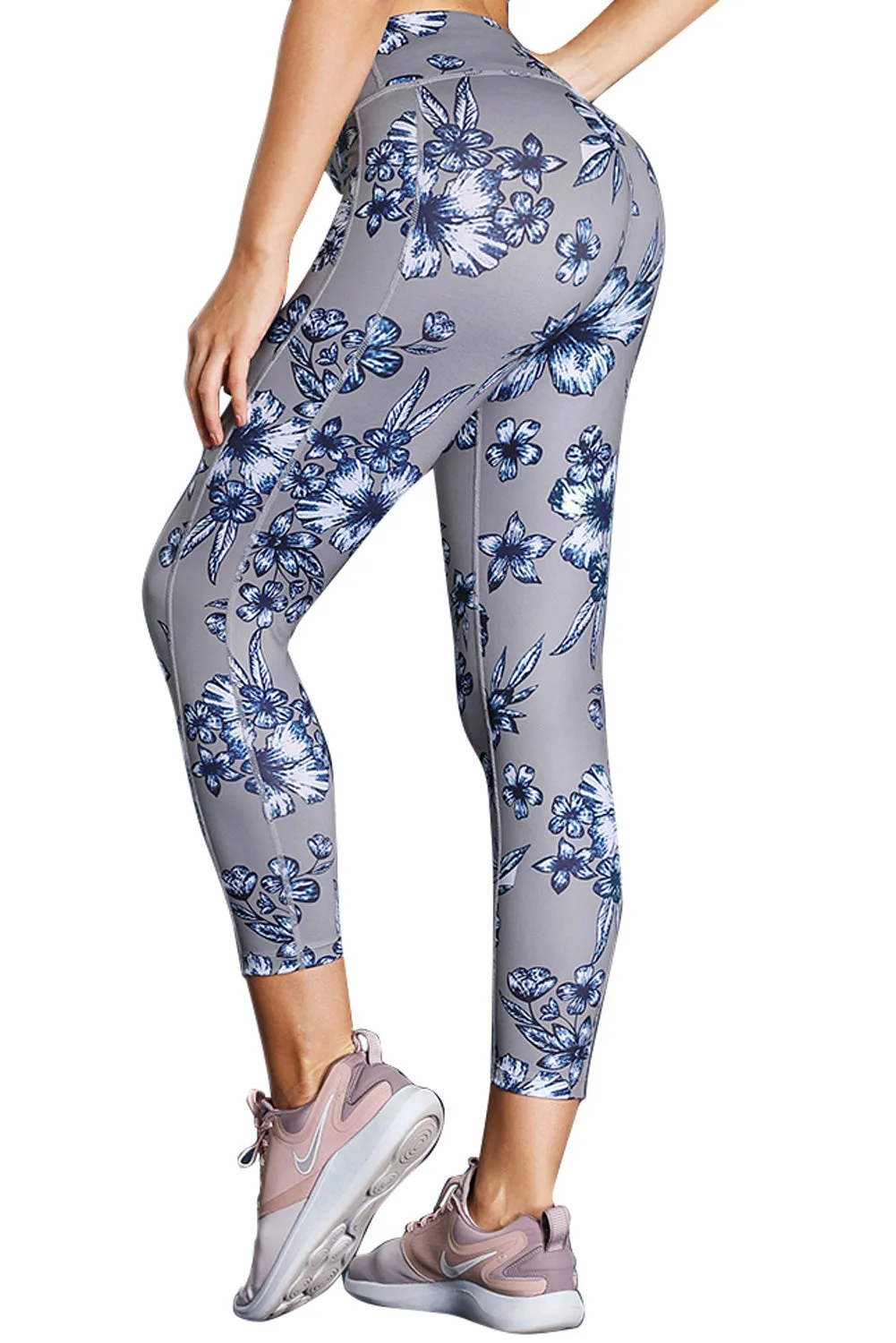 High Waist Yoga Sport Leggings with Floral Print