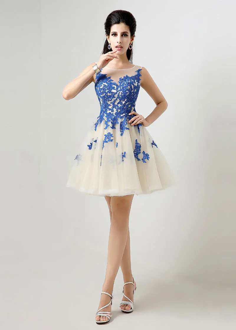 Homecoming Dress With Lace Appliques