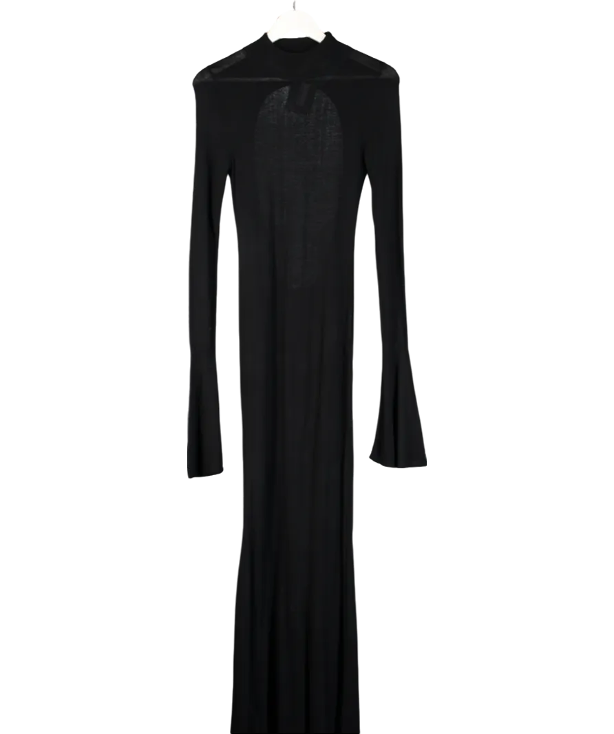 House of CB Black Sancha Stretch Knit Backless Maxi Dress UK S