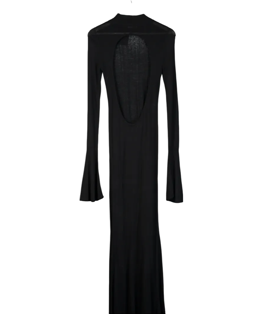 House of CB Black Sancha Stretch Knit Backless Maxi Dress UK S