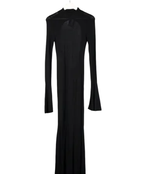 House of CB Black Sancha Stretch Knit Backless Maxi Dress UK S